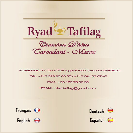 Riad Tafilag | Chambres d'hôtes à Taroudant - Maroc